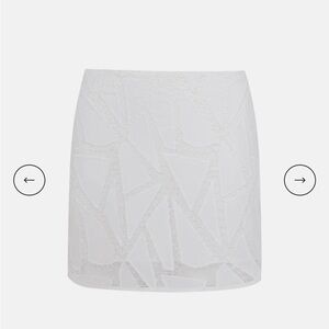 Vix White Sheer Geometric Mini Skirt - New with Tags